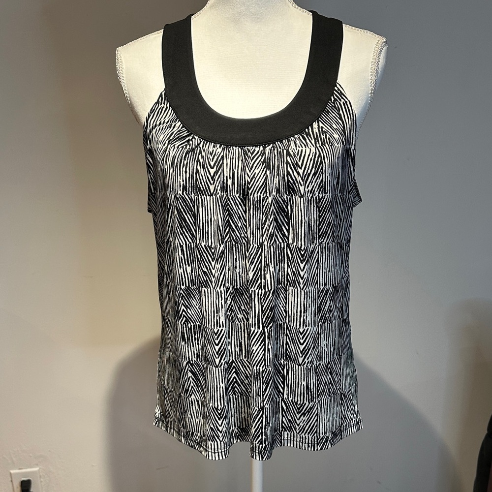Merona Black and White Patterned Tank Top
